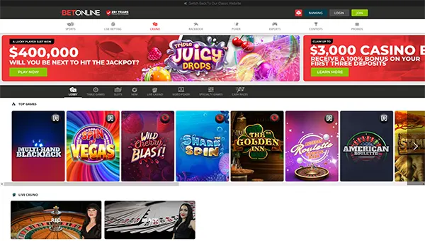 bet online casino review home