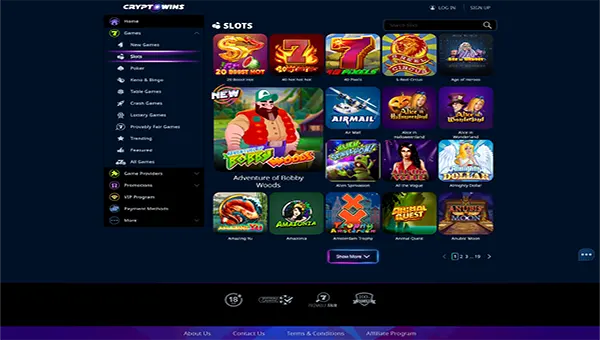 cryptowins casino home