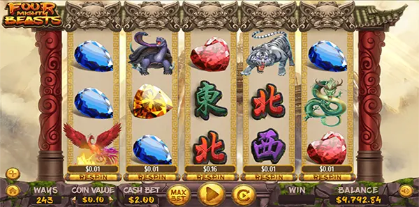dragon four mighty beasts slot review image