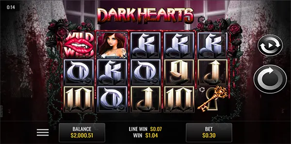 dark hearts slot review image
