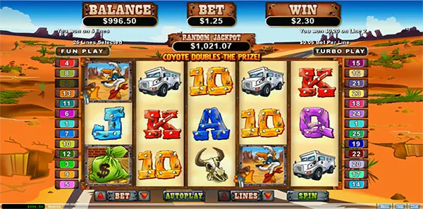 coyote cash slot game image